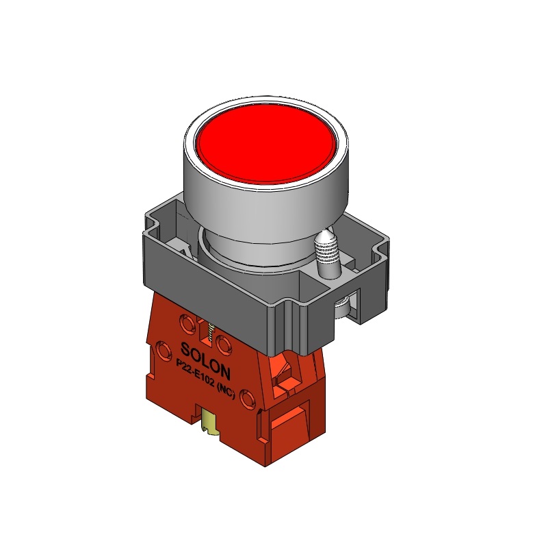 P22-BA42 平頭按鈕開關 (紅)
